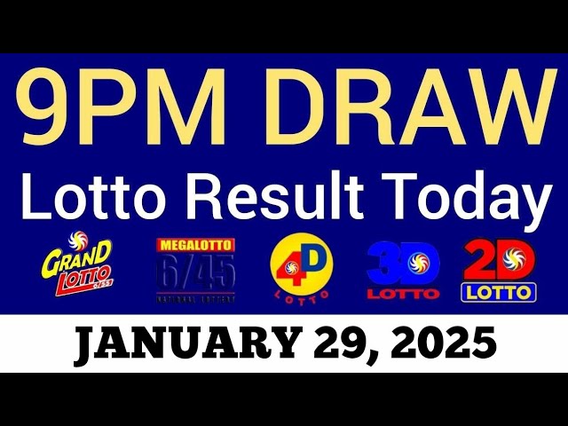 Lotto Result Today 9pm Draw January 29, 2025 Swertres Ez2 PCSO Live Result