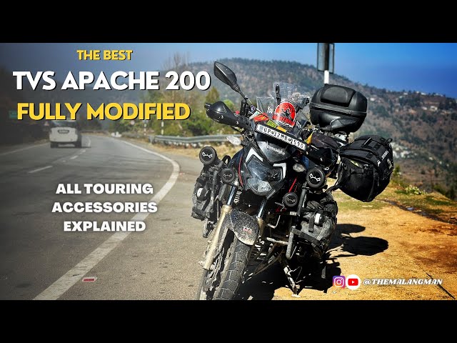 FULLY MODIFIED TVS Apache 200 4v | ALL TOURING ACCESSORIES & MODIFICATIONS Explained.