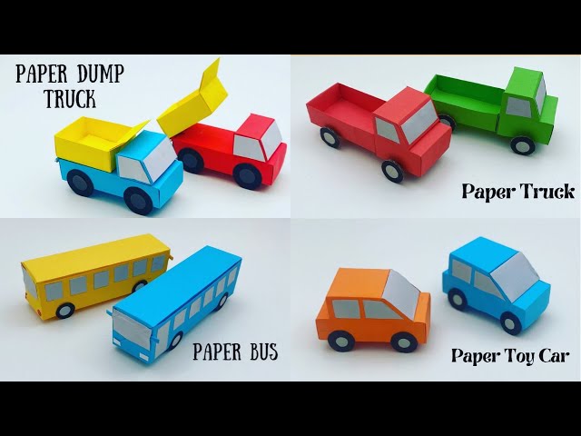 How To Make Paper Toy Vehicles ( CAR , TRUCK , BUS ) For Kids / Nursery Craft Ideas / KIDS crafts