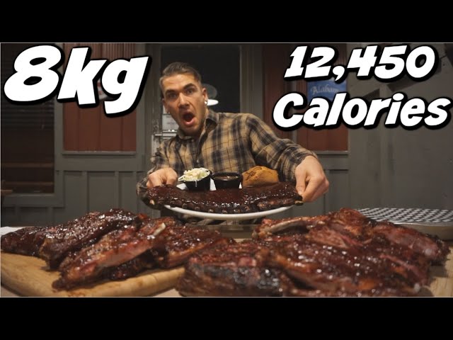 18lb BBQ RIB CHALLENGE IN PARIS!! Alabama BBQ - All you Can Eat Ribs | Camp 31 | Man Vs Food