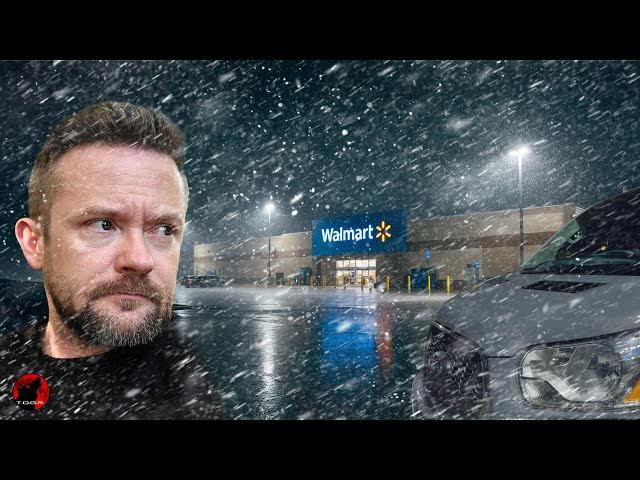 Walmart Weirdness Van Camp in the Rain and Snow