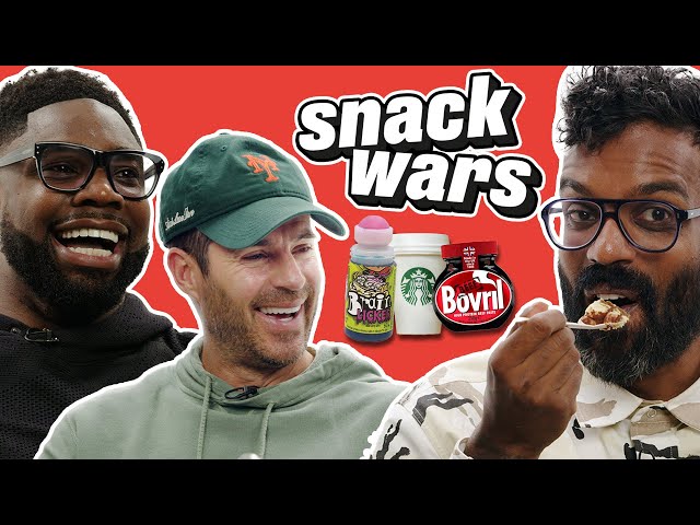 Micah Richards, Jamie Redknapp & Romesh Ranganathan Rate Food From Around The World | Snack Wars