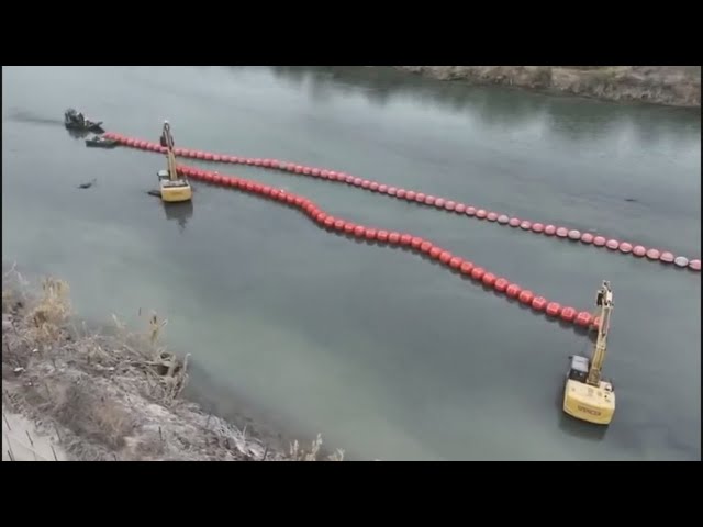 Buoys installed in Ro Grande River in Texas to deter migrants from entering U.S.