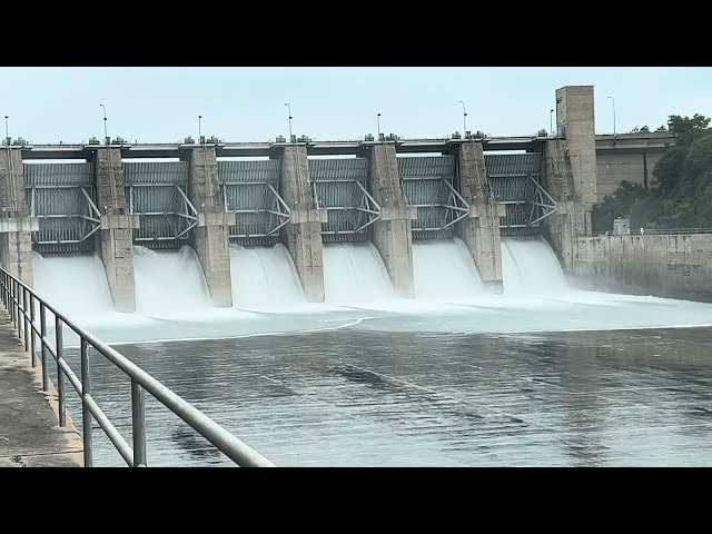 Massive dam spillway opening 2024