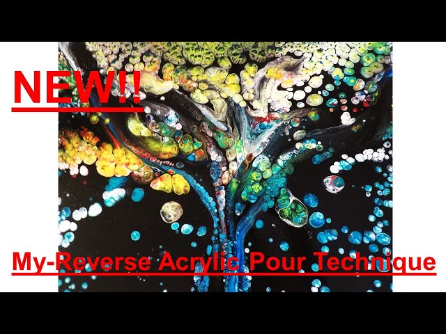 Reverse Acrylic Pour Technique - Must See! Fluid Art by Bade Art