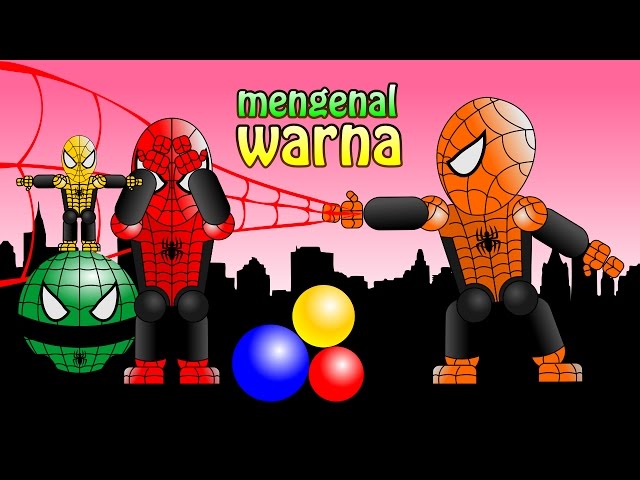 Learn Colors For Toddlers - Cute Spiderman explodes change color