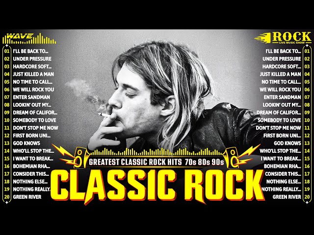 Nirvana, Led Zeppelin, Bon Jovi, Aerosmith, U2, ACDC 🤘 Classic Rock Songs 70s 80s 90s Full Album