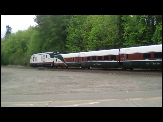 Burlington Northern now Bnsf ry rail crane hi rail truck and Amtrak talgo trains picture sideshow