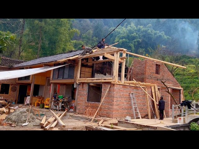 Young couple renovating old moldy wooden house in countryside | part 3