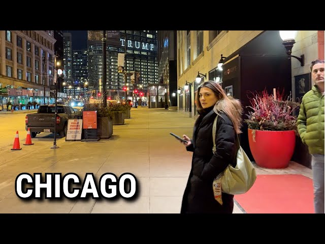 Friday Evening In Chicago (USA) Winter Season Walking Tour | January 24, 2025 | 4K ASMR