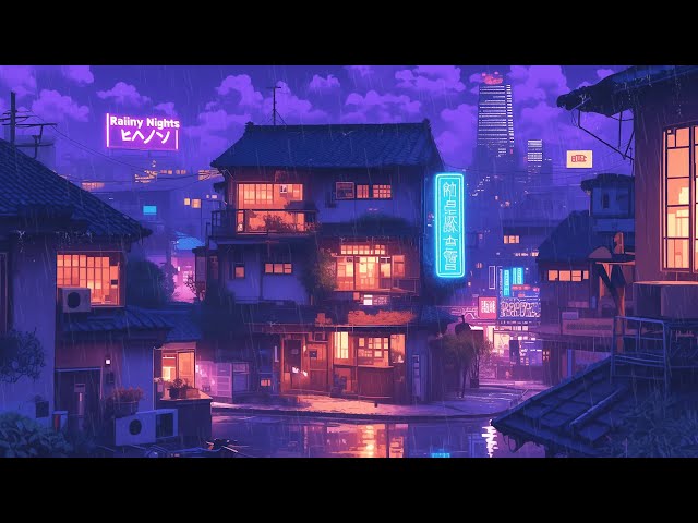 1980s & 90s Lofi Hip Hop Beats 🎙️ Retro Vibes & Nostalgic Tokyo Town Ambience 🌆 Lofi Rain Playlist