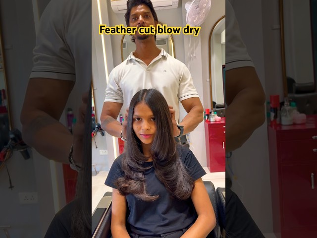 How to do feather cut blow dry #haircut #bluntcut #hairstyle #feathercut #blowdryhair