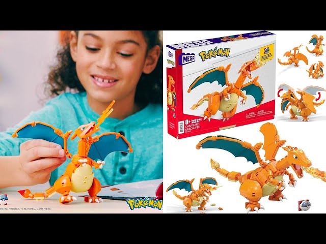 CHARIZARD MEGA Building Set - 222 Pieces | Articulated and Poseable | 4 Inches Pokémon Toy