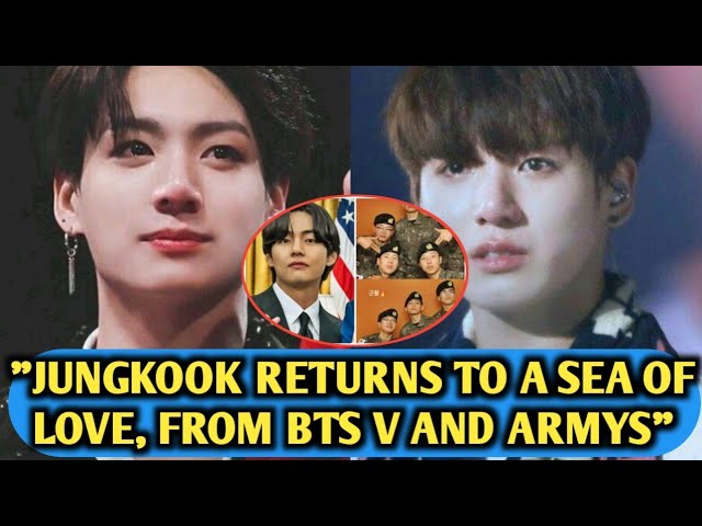 "Wow"😮🥰 "BTS's V And Thousands Of ARMYs Give Jungkook A Hero's Welcome!"