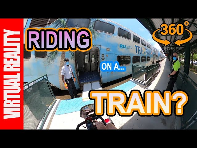 🎞️📹🤍360 VR Mobility Experience - Traveling On A Train With A Mobility Scooter - Handicap Services