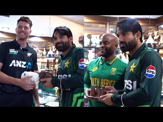 Souvenir shopping with the captains ©️ Rizwan leads the way as Santner and Bavuma explore ✨