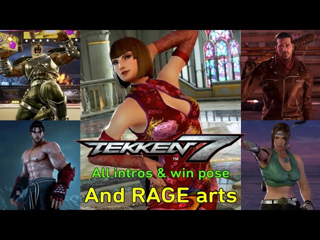 Tekken 7 season 2 : All Intros & Win Poses and Rage arts for all characters, including (dlc)