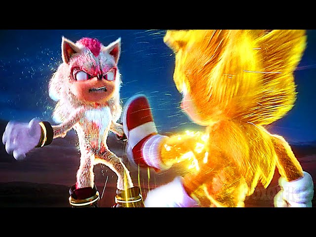 Super Sonic VS Super Shadow on Earth and in SPACE | Sonic 3 The Movie BEST SCENES 🌀 4K