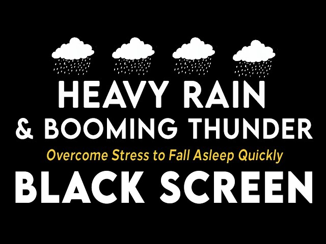 Instant Deep Sleep Solution! Heavy Rain & Booming Thunder | Sounds for Sleep BLACK SCREEN