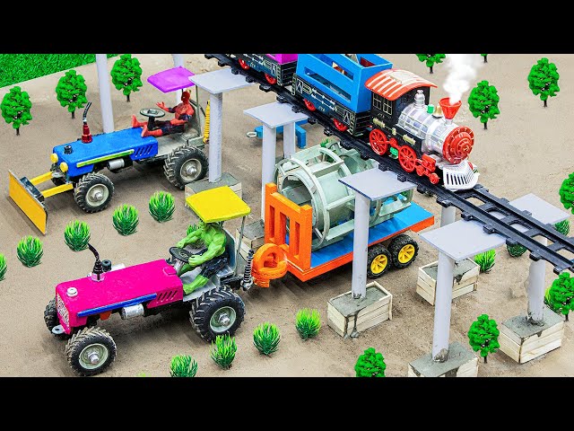 Tractor  DIY - Farm Diorama with mini farm for cow, horse, cow || Village Farm