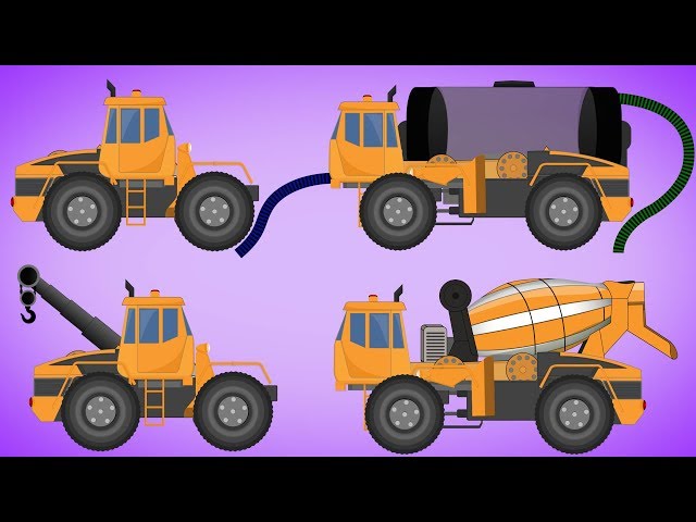 Transformer | Water Tank | Cement Mixer | Tow Truck | Video For Kids