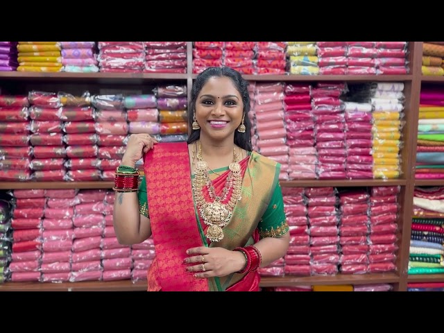 "🔥 CELEBRITY FAVOURITE! 🔥Nayanthara's choice: Red Colour Kanchipuram Semi Bridal Soft Silk Saree!