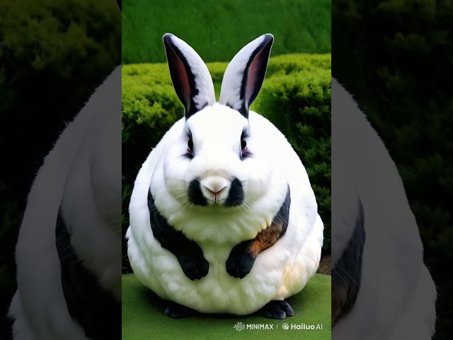 a fat cute AI bunny