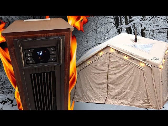 1500 watt SPACE HEATER vs FREEZING WINTER TEMPS in the COODY KOALA HUB TENT from RBM OUTDOORS