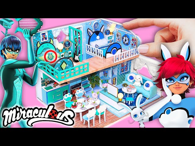 DIY MINIATURE Bunnyx & Viperion Dollhouse (Bedrooms, Kitchen, Living Room) Miraculous Ladybug