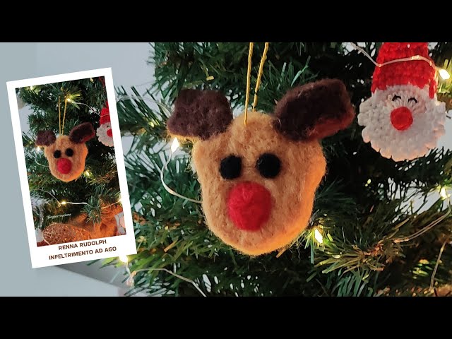 Renna Rudolph tutorial  infeltrimento ad ago #needlefelted #rudolphreindeer #christmasdecor