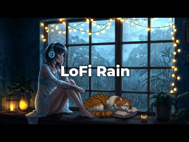 Unlock Your Calm: Lofi Transparent Girl | Chill Night Rain Relax Music Vibes 🌙💧