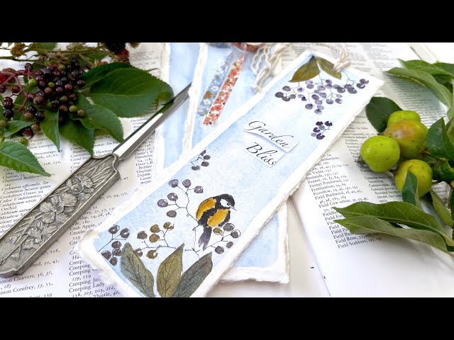 Part One of Three - How to Make Deckle Edged Bookmarks on 300lb paper- Summer Garden in Watercolor