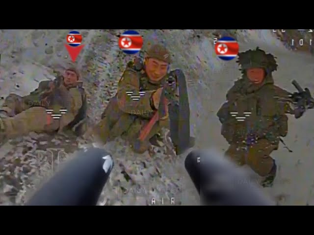 Ukrainian FPV drones equipped with two shotguns brutally take out one by one North Korean soldiers