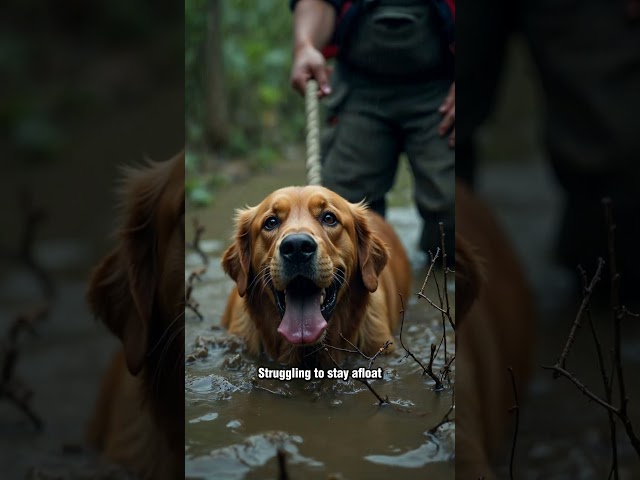 Dramatic Dog Rescue! Trapped in a Swamp 😱🐶 #dog #rescue