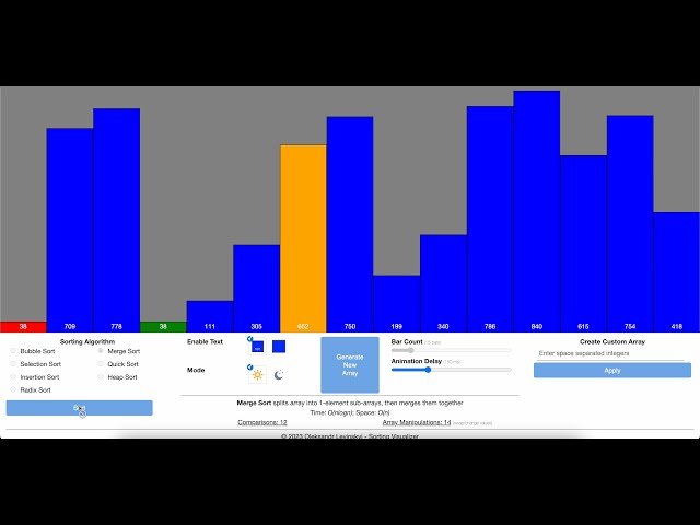 Sorting Visualizer - Demo Video