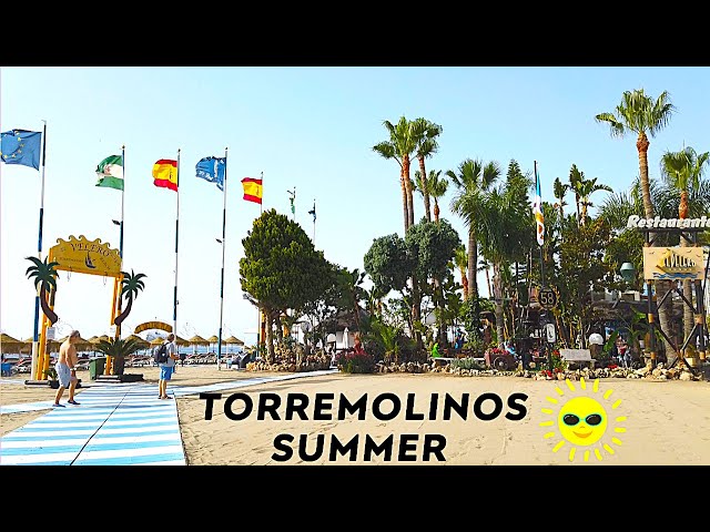 ❤️ Torremolinos Summer Promenade Walk, Playa del Bajondillo | Costa del Sol. Malaga Spain Andalusia