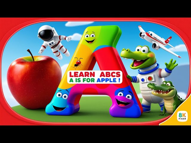 A is for Apple 🍏 | Fun Alphabet Nursery Rhyme for Kids | Learn ABCs with Music & Animation