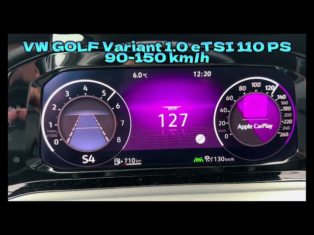 VW Golf 8 Variant 1.0eTSI acceleration 90-150 km/h