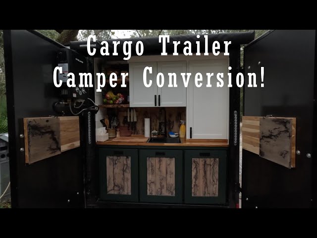 The Best 6x12 Cargo Enclosed Trailer Camper Conversion Custom Build w/ an Outdoor Kitchen