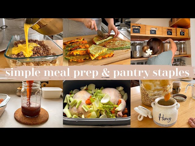 SIMPLE EASY MEAL PREP BUDGET FRIENDLY MEAL PLAN RECIPES & PANTRY STAPLES