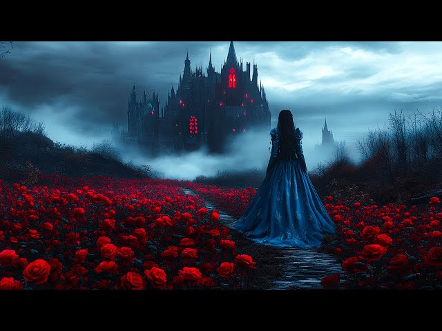 🏰 Gothic Rose Garden & Mystical Castle | Dark Academia Piano Music with Rain Sounds for Focus