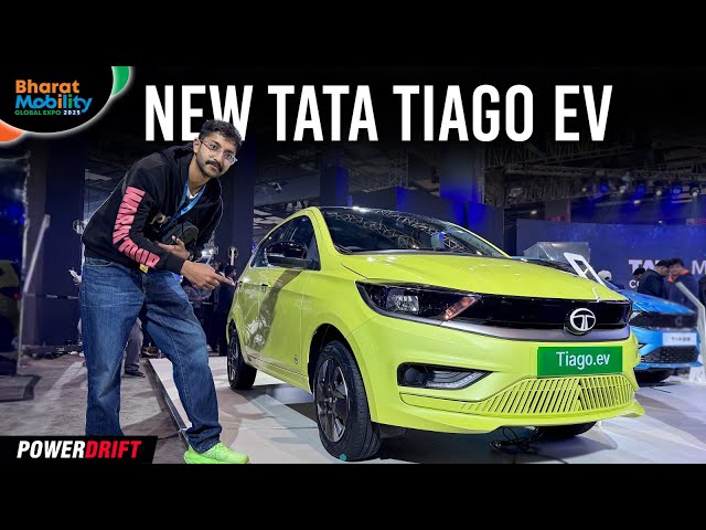 2025 Tata Tiago EV | First Look | Bharat Mobility Expo 2025 | PowerDrift QuickEase