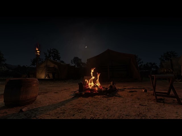 🔥 Cozy Campfire Camping After Rain (4 HOURS). Campfire with Crackling Fire Sounds.