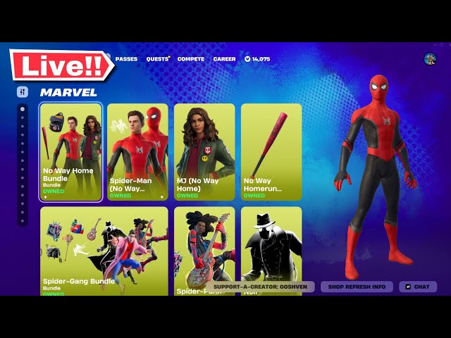 🔴Fortnite SPIDER MAN *NEW* ITEM SHOP TODAY February 23! (Chapter 6 LIVE)