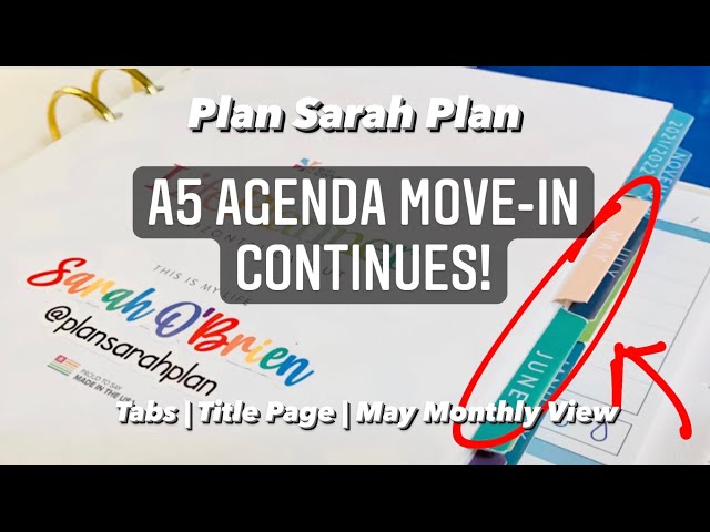 A5 Agenda Move-In Continues! | Tabs for May/June, Title Page, May 2021 Month View | Erin Condren