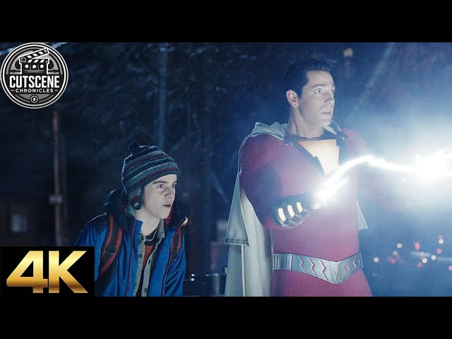 [4K UHD] Shazam Reveals His Powers to Freddy & Saves the Day CUTSCENE | Shazam! (2019)