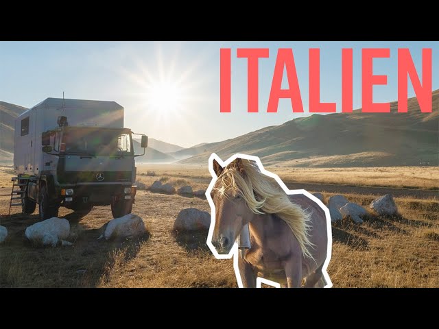 Italy off-road trip in expedition vehicle in the Abruzzo National Parks with a truck camper Exmo