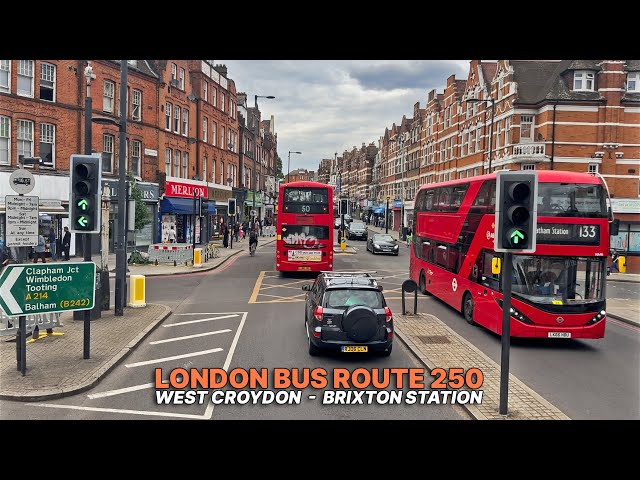 Virtual Bus Ride through South London: Upper Deck POV from Croydon to Brixton aboard Bus Route 250 🚌