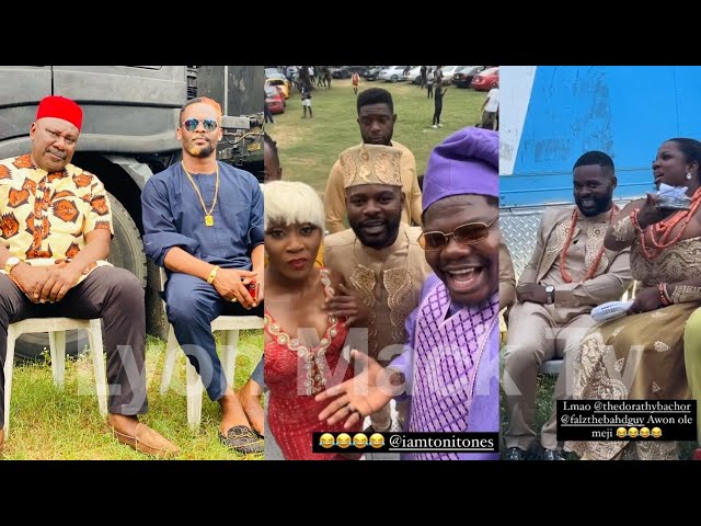 Sam Dede, Falz, Zubby Michael, Dorathy, Mr Macaroni & Others On Uche Jombo Movie Set