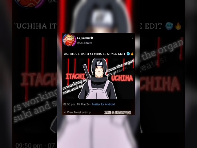 UCHIHA ITACHI SYMBIOTE STYLE EDIT 🥶🔥